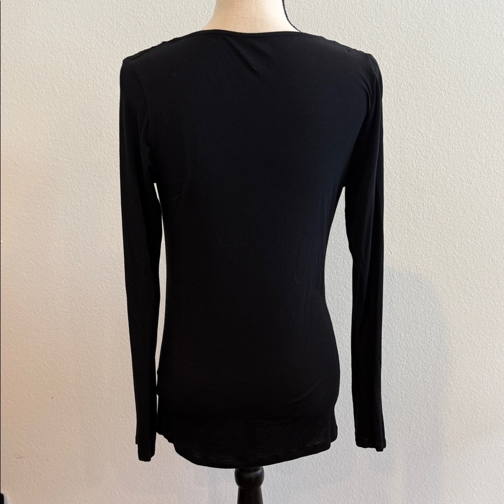 Majestic Filatures Black Long Sleeve Women's Top - Picture 3 of 3